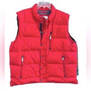 Orvis Puffer Vest, Sporting Outdoor Vest, Red w/ zips and snaps, Pockets, Sz XL